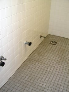 Commercial bathrooms floor and walls