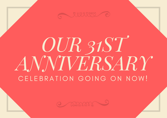 Coral Bordered Anniversary Card